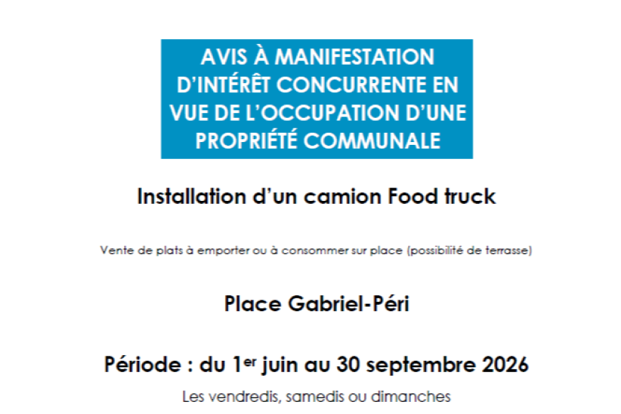 FRONTIGNAN Appel à candidatures pour un Foodtruck